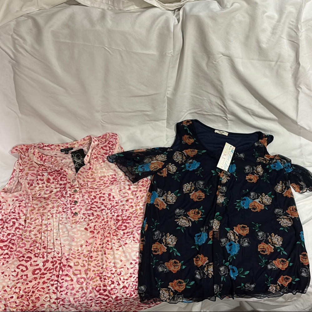 Ladies Plus XL Printed Tops 2 pack deal